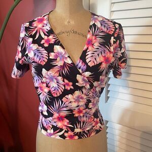 VS PINK | tie wrap floral crop top L